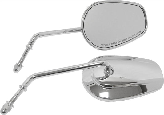 HARLEY HARDDRIVE MIRROR OE STYLE TAPERED LONG STEM CHROME  18-500